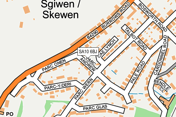 SA10 6BJ map - OS OpenMap – Local (Ordnance Survey)