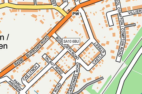 SA10 6BU map - OS OpenMap – Local (Ordnance Survey)
