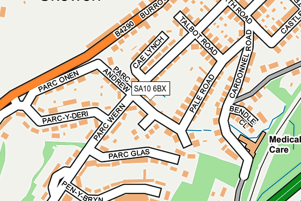 SA10 6BX map - OS OpenMap – Local (Ordnance Survey)