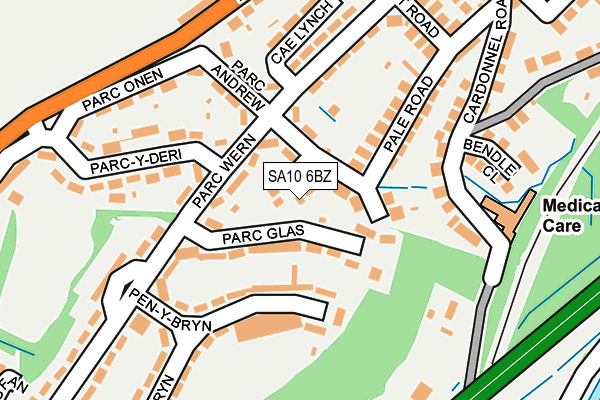 SA10 6BZ map - OS OpenMap – Local (Ordnance Survey)