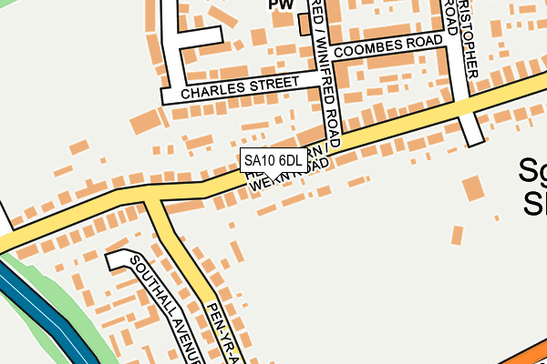 SA10 6DL map - OS OpenMap – Local (Ordnance Survey)