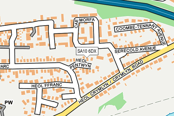 SA10 6DX map - OS OpenMap – Local (Ordnance Survey)