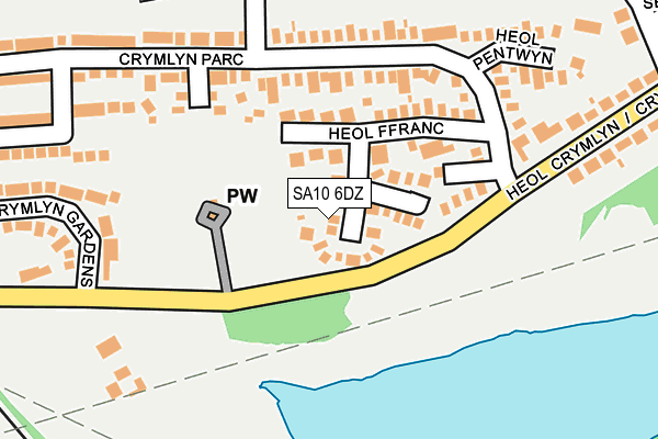SA10 6DZ map - OS OpenMap – Local (Ordnance Survey)