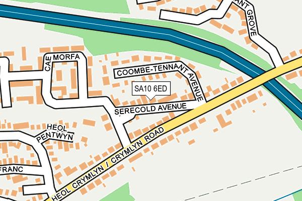 SA10 6ED map - OS OpenMap – Local (Ordnance Survey)
