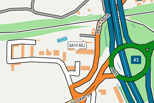 SA10 6EJ map - OS OpenMap – Local (Ordnance Survey)