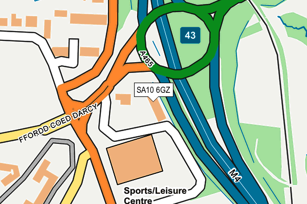 SA10 6GZ map - OS OpenMap – Local (Ordnance Survey)