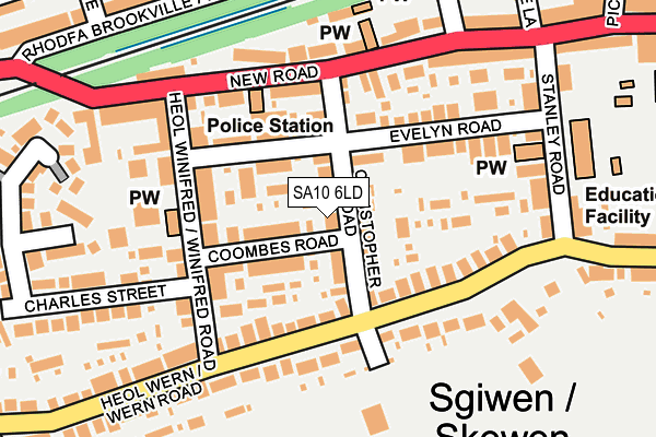 SA10 6LD map - OS OpenMap – Local (Ordnance Survey)