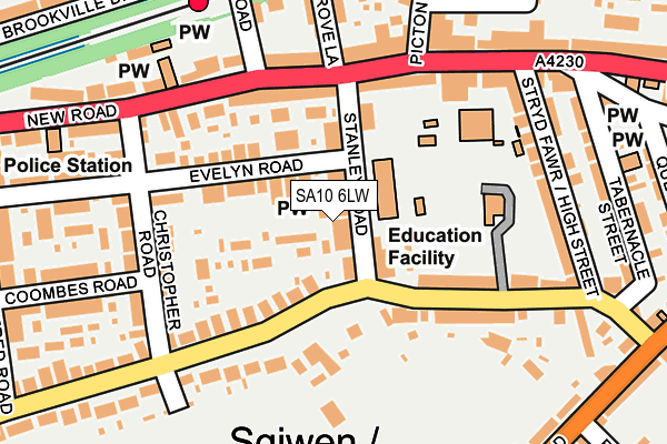 SA10 6LW map - OS OpenMap – Local (Ordnance Survey)