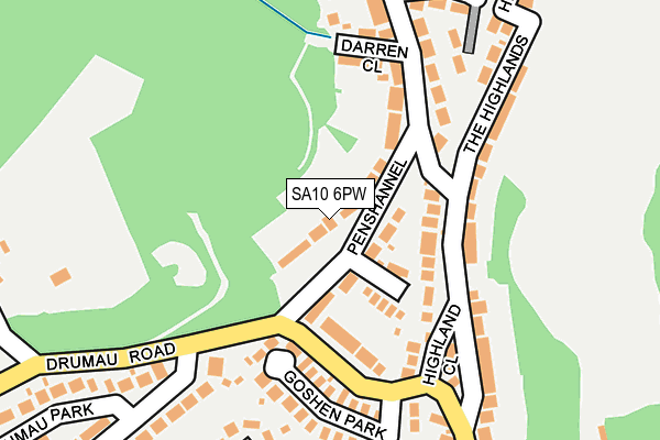 SA10 6PW map - OS OpenMap – Local (Ordnance Survey)