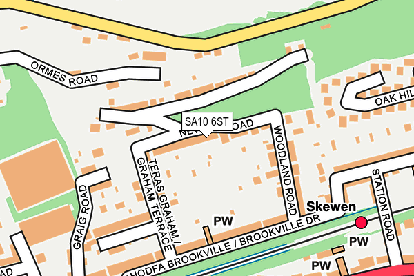 SA10 6ST map - OS OpenMap – Local (Ordnance Survey)