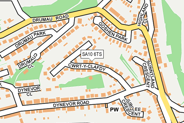 SA10 6TS map - OS OpenMap – Local (Ordnance Survey)