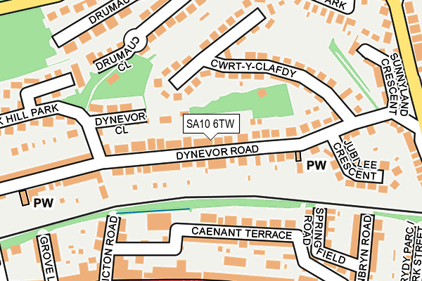 SA10 6TW map - OS OpenMap – Local (Ordnance Survey)