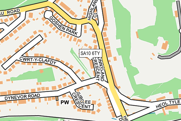 SA10 6TY map - OS OpenMap – Local (Ordnance Survey)