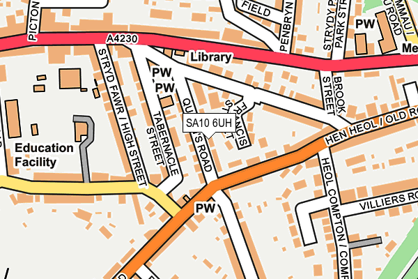 SA10 6UH map - OS OpenMap – Local (Ordnance Survey)