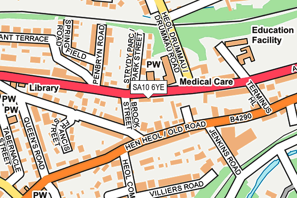 SA10 6YE map - OS OpenMap – Local (Ordnance Survey)