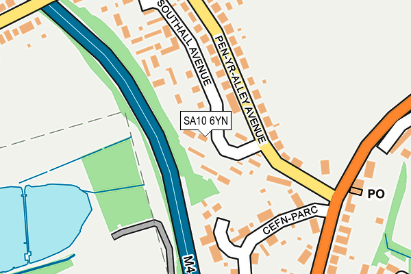 SA10 6YN map - OS OpenMap – Local (Ordnance Survey)