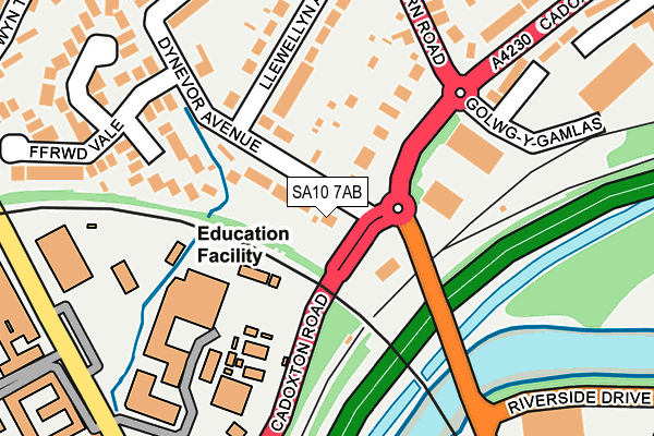 SA10 7AB map - OS OpenMap – Local (Ordnance Survey)