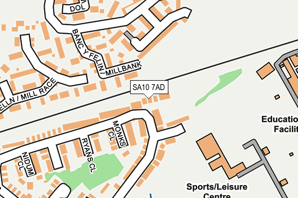 SA10 7AD map - OS OpenMap – Local (Ordnance Survey)