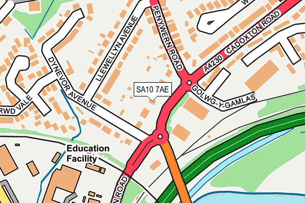 SA10 7AE map - OS OpenMap – Local (Ordnance Survey)