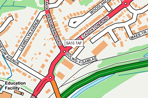 SA10 7AF map - OS OpenMap – Local (Ordnance Survey)
