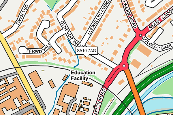 SA10 7AG map - OS OpenMap – Local (Ordnance Survey)