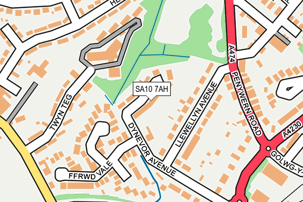 SA10 7AH map - OS OpenMap – Local (Ordnance Survey)
