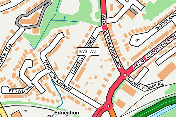 SA10 7AL map - OS OpenMap – Local (Ordnance Survey)