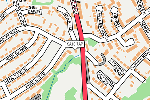 SA10 7AP map - OS OpenMap – Local (Ordnance Survey)