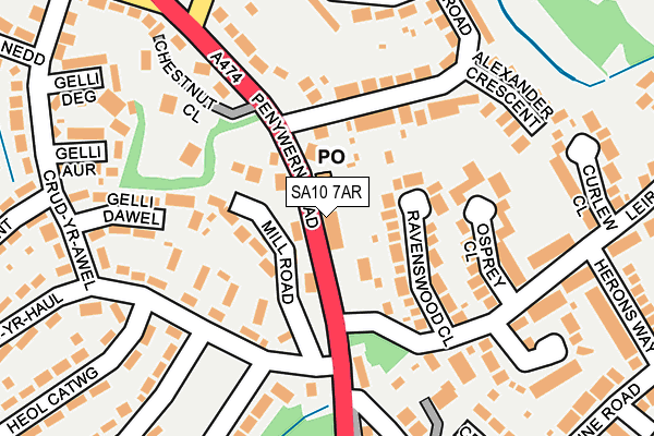 SA10 7AR map - OS OpenMap – Local (Ordnance Survey)