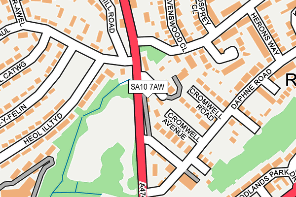 SA10 7AW map - OS OpenMap – Local (Ordnance Survey)