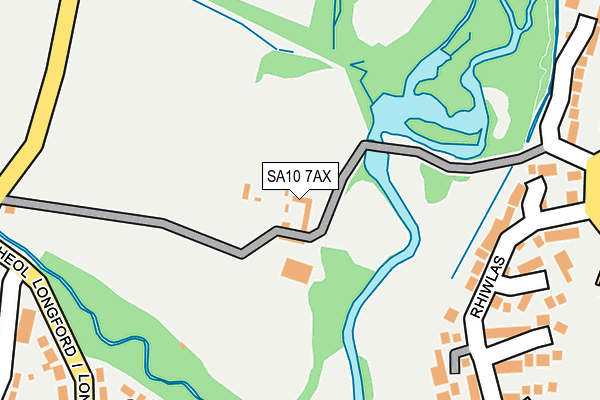 SA10 7AX map - OS OpenMap – Local (Ordnance Survey)