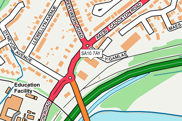 SA10 7AY map - OS OpenMap – Local (Ordnance Survey)