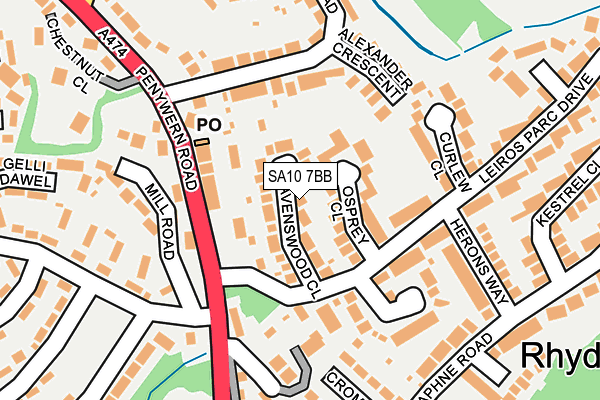 SA10 7BB map - OS OpenMap – Local (Ordnance Survey)
