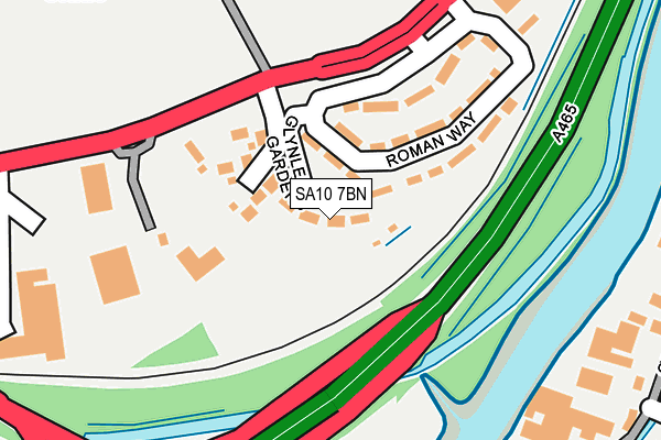 SA10 7BN map - OS OpenMap – Local (Ordnance Survey)