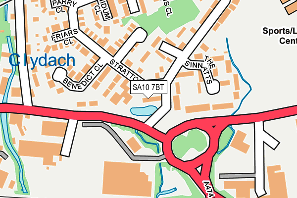 SA10 7BT map - OS OpenMap – Local (Ordnance Survey)