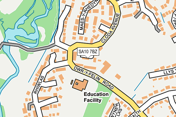SA10 7BZ map - OS OpenMap – Local (Ordnance Survey)