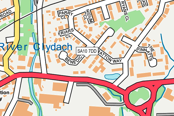 SA10 7DD map - OS OpenMap – Local (Ordnance Survey)
