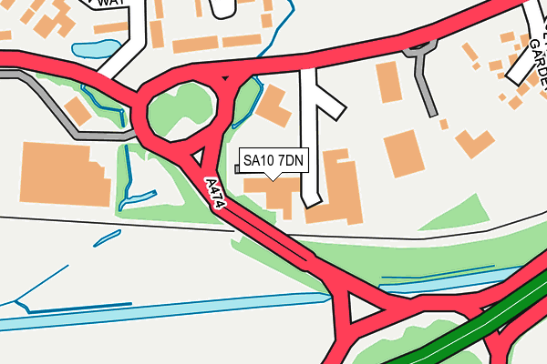 SA10 7DN map - OS OpenMap – Local (Ordnance Survey)