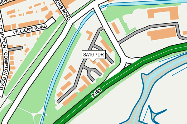 SA10 7DR map - OS OpenMap – Local (Ordnance Survey)