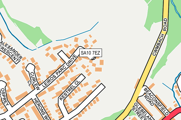 SA10 7EZ map - OS OpenMap – Local (Ordnance Survey)