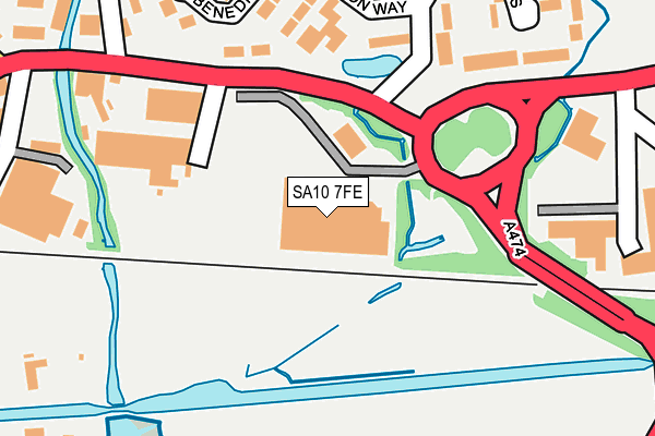 SA10 7FE map - OS OpenMap – Local (Ordnance Survey)
