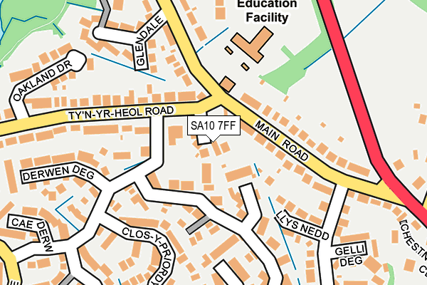 SA10 7FF map - OS OpenMap – Local (Ordnance Survey)