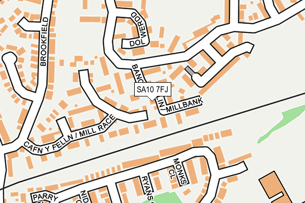 SA10 7FJ map - OS OpenMap – Local (Ordnance Survey)