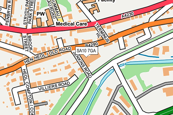 SA10 7GA map - OS OpenMap – Local (Ordnance Survey)