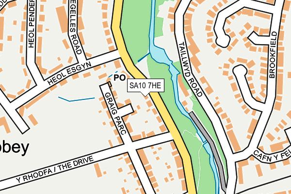 SA10 7HE map - OS OpenMap – Local (Ordnance Survey)