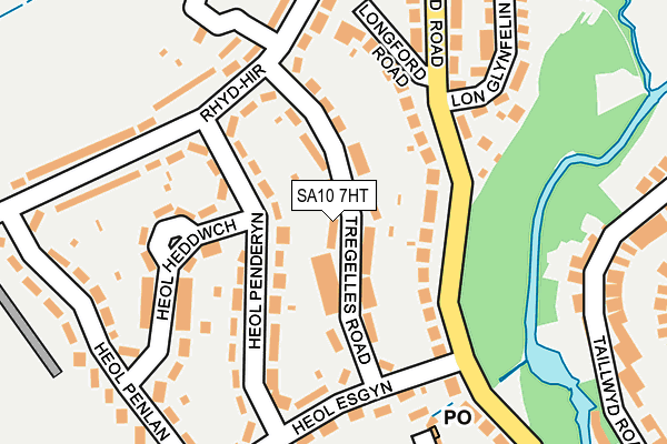 SA10 7HT map - OS OpenMap – Local (Ordnance Survey)