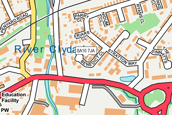 SA10 7JA map - OS OpenMap – Local (Ordnance Survey)