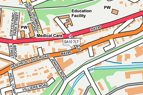 SA10 7LT map - OS OpenMap – Local (Ordnance Survey)