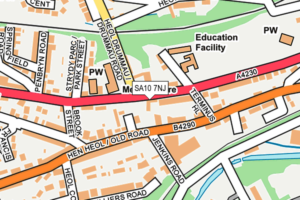 SA10 7NJ map - OS OpenMap – Local (Ordnance Survey)