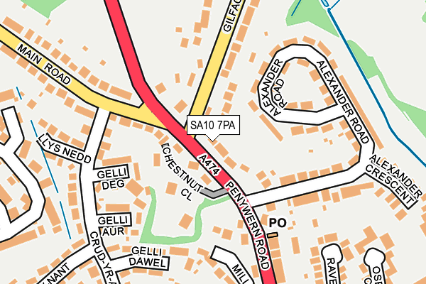 SA10 7PA map - OS OpenMap – Local (Ordnance Survey)